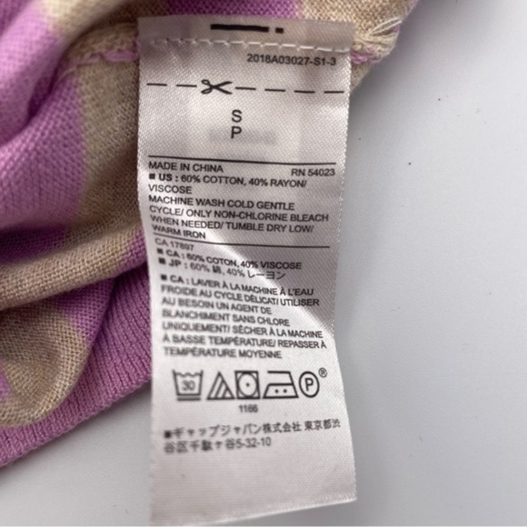 Banana Republic Cotton Crewneck Sweater Scalloped Neck NWT S Purple Heather Gray - Picture 7 of 7